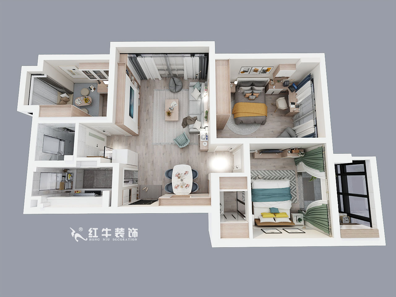 顾娟_时光澔韵8-1-901-97㎡-简约北欧_鸟瞰图+logo